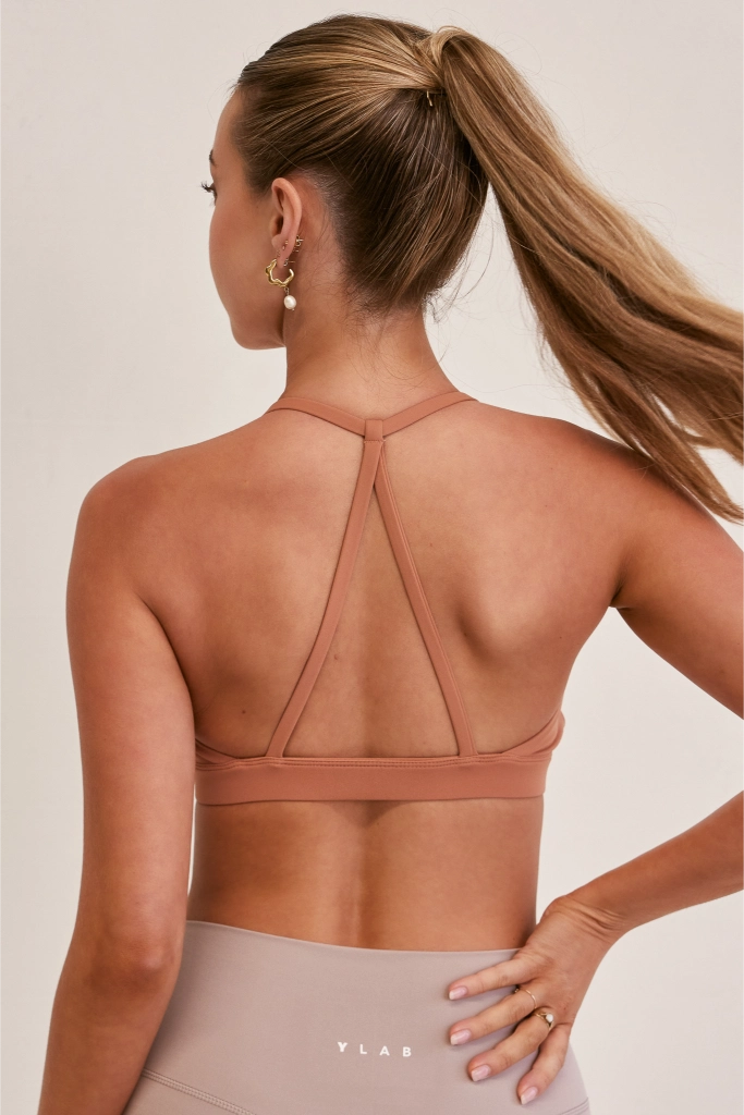 Model wearing Active Precision Sports Bra in Terracotta